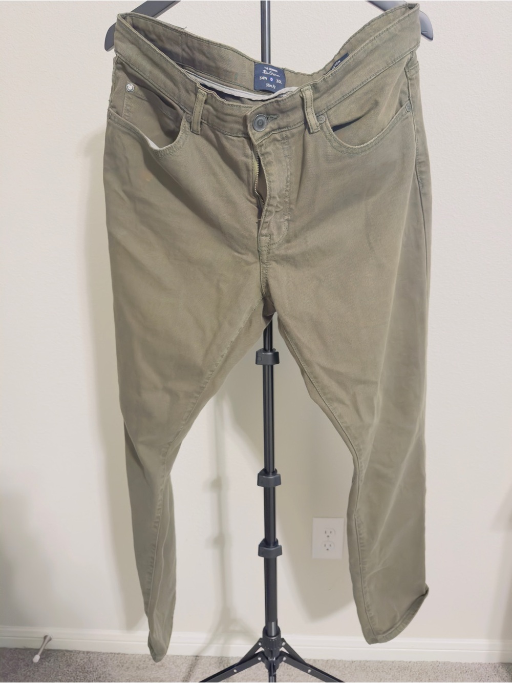 Ben Sherman Men’s Slim Fit Stretch Chino Pants Olive 34x30